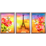 Conjunto 28 - Imagem Preto e Dourado com 3 Quadros - Com Moldura - Preto, Marrom, Rústica ou Branco