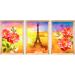 Conjunto 28 - Imagem Preto e Dourado com 3 Quadros - Com Moldura - Preto, Marrom, Rústica ou Branco