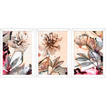 Conjunto 31 - Imagem Preto e Dourado com 3 Quadros - Com Moldura - Preto, Marrom, Rústica ou Branco