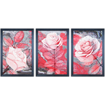 Conjunto 32 - Imagem Preto e Dourado com 3 Quadros - Com Moldura - Preto, Marrom, Rústica ou Branco