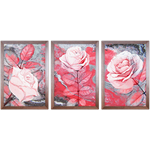 Conjunto 32 - Imagem Preto e Dourado com 3 Quadros - Com Moldura - Preto, Marrom, Rústica ou Branco