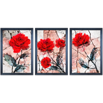 Conjunto 34 - Imagem Preto e Dourado com 3 Quadros - Com Moldura - Preto, Marrom, Rústica ou Branco