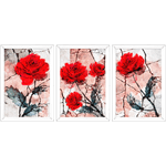 Conjunto 34 - Imagem Preto e Dourado com 3 Quadros - Com Moldura - Preto, Marrom, Rústica ou Branco