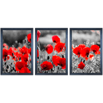 Conjunto 35 - Imagem Preto e Dourado com 3 Quadros - Com Moldura - Preto, Marrom, Rústica ou Branco