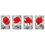 Conjunto 02 - Imagem Preto e Dourado com 4 Quadros - Com Moldura - Preto, Marrom, Rústica ou Branco