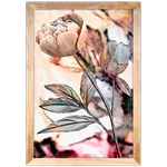 Floral 10 - Quadro com Moldura - Preto, Marrom, Rústica ou Branco