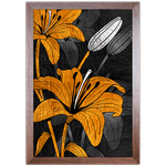 Floral 12 - Quadro com Moldura - Preto, Marrom, Rústica ou Branco