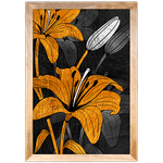 Floral 12 - Quadro com Moldura - Preto, Marrom, Rústica ou Branco