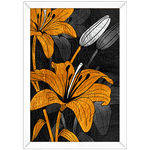 Floral 12 - Quadro com Moldura - Preto, Marrom, Rústica ou Branco