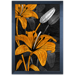 Floral 12 - Quadro com Moldura - Preto, Marrom, Rústica ou Branco