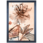 Floral 18 - Quadro com Moldura - Preto, Marrom, Rústico ou Branco