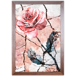 Floral 20 - Quadro com Moldura - Preto, Marrom, Rústico ou Branco