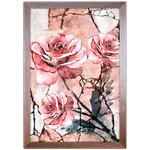 Floral 21 - Quadro com Moldura - Preto, Marrom, Rústico ou Branco