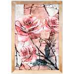 Floral 21 - Quadro com Moldura - Preto, Marrom, Rústico ou Branco