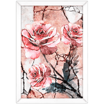 Floral 21 - Quadro com Moldura - Preto, Marrom, Rústico ou Branco