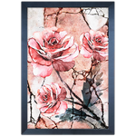 Floral 21 - Quadro com Moldura - Preto, Marrom, Rústico ou Branco