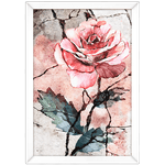 Floral 22 - Quadro com Moldura - Preto, Marrom, Rústico ou Branco