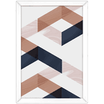 Forma Geométrica 01 - Quadro com Moldura - Preto, Marrom, Rústico ou Branco