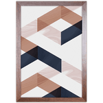 Forma Geométrica 01 - Quadro com Moldura - Preto, Marrom, Rústico ou Branco