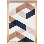 Forma Geométrica 01 - Quadro com Moldura - Preto, Marrom, Rústico ou Branco