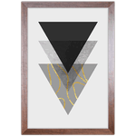 Forma Geométrica 02 - Quadro com Moldura - Preto, Marrom, Rústico ou Branco