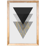 Forma Geométrica 02 - Quadro com Moldura - Preto, Marrom, Rústico ou Branco