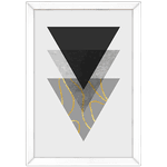 Forma Geométrica 02 - Quadro com Moldura - Preto, Marrom, Rústico ou Branco