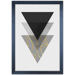 Forma Geométrica 02 - Quadro com Moldura - Preto, Marrom, Rústico ou Branco