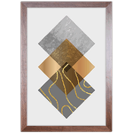 Forma Geométrica 03 - Quadro com Moldura - Preto, Marrom, Rústico ou Branco