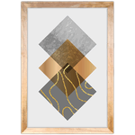 Forma Geométrica 03 - Quadro com Moldura - Preto, Marrom, Rústico ou Branco