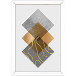 Forma Geométrica 03 - Quadro com Moldura - Preto, Marrom, Rústico ou Branco