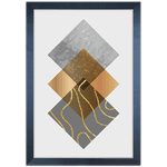 Forma Geométrica 03 - Quadro com Moldura - Preto, Marrom, Rústico ou Branco