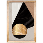 Forma Geométrica 04 - Quadro com Moldura - Preto, Marrom, Rústico ou Branco 