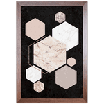 Forma Geométrica 06 - Quadro com Moldura - Preto, Marrom, Rústico ou Branco