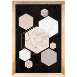 Forma Geométrica 06 - Quadro com Moldura - Preto, Marrom, Rústico ou Branco