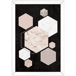 Forma Geométrica 06 - Quadro com Moldura - Preto, Marrom, Rústico ou Branco