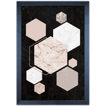 Forma Geométrica 06 - Quadro com Moldura - Preto, Marrom, Rústico ou Branco