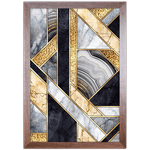 Forma Geométrica 08 - Quadro com Moldura - Preto, Marrom, Rústico ou Branco