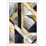 Forma Geométrica 08 - Quadro com Moldura - Preto, Marrom, Rústico ou Branco