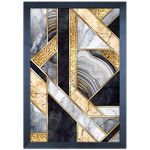 Forma Geométrica 08 - Quadro com Moldura - Preto, Marrom, Rústico ou Branco