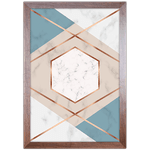 Forma Geométrica 16 - Quadro com Moldura - Preto, Marrom, Rústico ou Branco