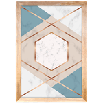 Forma Geométrica 16 - Quadro com Moldura - Preto, Marrom, Rústico ou Branco