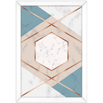 Forma Geométrica 16 - Quadro com Moldura - Preto, Marrom, Rústico ou Branco