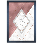 Forma Geométrica 18 - Quadro com Moldura - Preto, Marrom, Rústico ou Branco