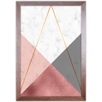 Forma Geométrica 21 - Quadro com Moldura - Preto, Marrom, Rústico ou Branco