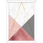 Forma Geométrica 21 - Quadro com Moldura - Preto, Marrom, Rústico ou Branco