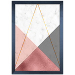 Forma Geométrica 21 - Quadro com Moldura - Preto, Marrom, Rústico ou Branco