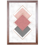 Forma Geométrica 23 - Quadro com Moldura - Preto, Marrom, Rústico ou Branco