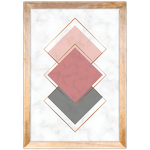 Forma Geométrica 23 - Quadro com Moldura - Preto, Marrom, Rústico ou Branco