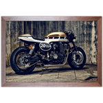 Moto 05 - Quadro com Moldura - Preto, Marrom, Rústico ou Branco